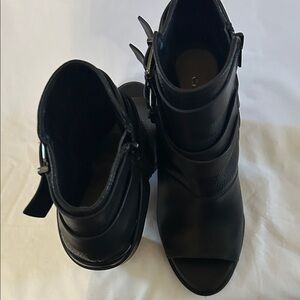 Gianni Bini Black Ankle Booties with Buckle Detail
